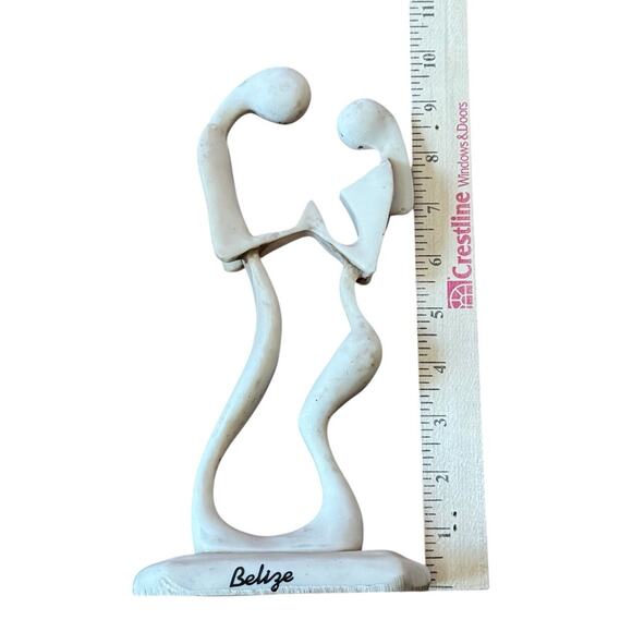 Belize Abstract Sculpture Couple Statue Modernist Souvenir Embrace Figure Decor - Picture 2 of 9